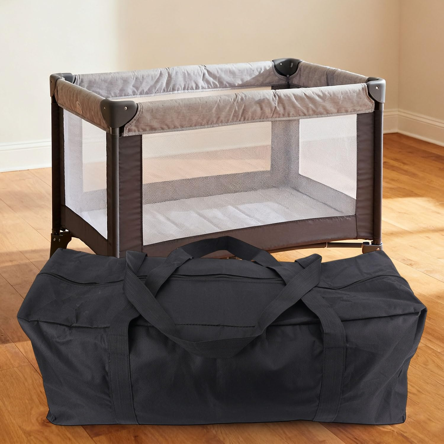 Carry Bag for Graco Pack N Play, Oxford Cloth Foldable Duffle Bag with Zipper and Handle for Travel and Storage image number 2