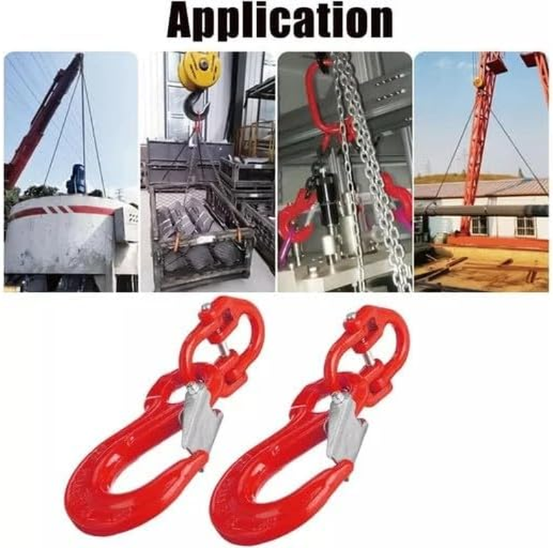 LEDON 2Pack Heavy Duty Caravan Safety Chain Hooks - 8Mm Hammerlock & 10Mm Eye Sling Hook, Zinc Plated for Trailer, Boat, Towing & Recovery image number 6