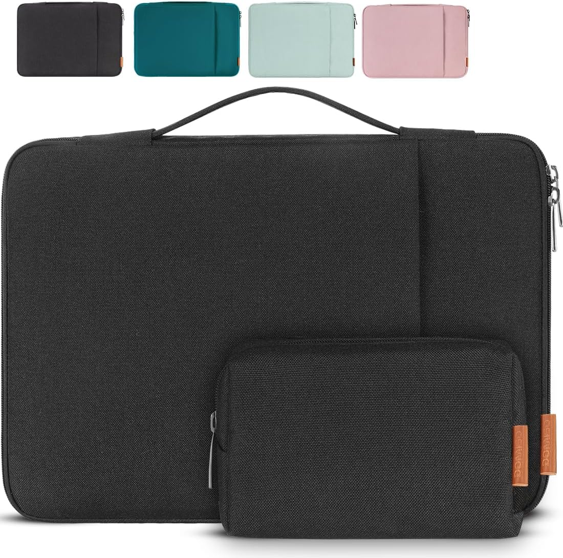 DOMISO 16 Inch Laptop Sleeve Case Water Resistant Shockproof Protective Computer Bag for 16" Dell/Hp Pavilion Envy/Thinkpad Ideapad/Asus Vivobook,Black image number 1