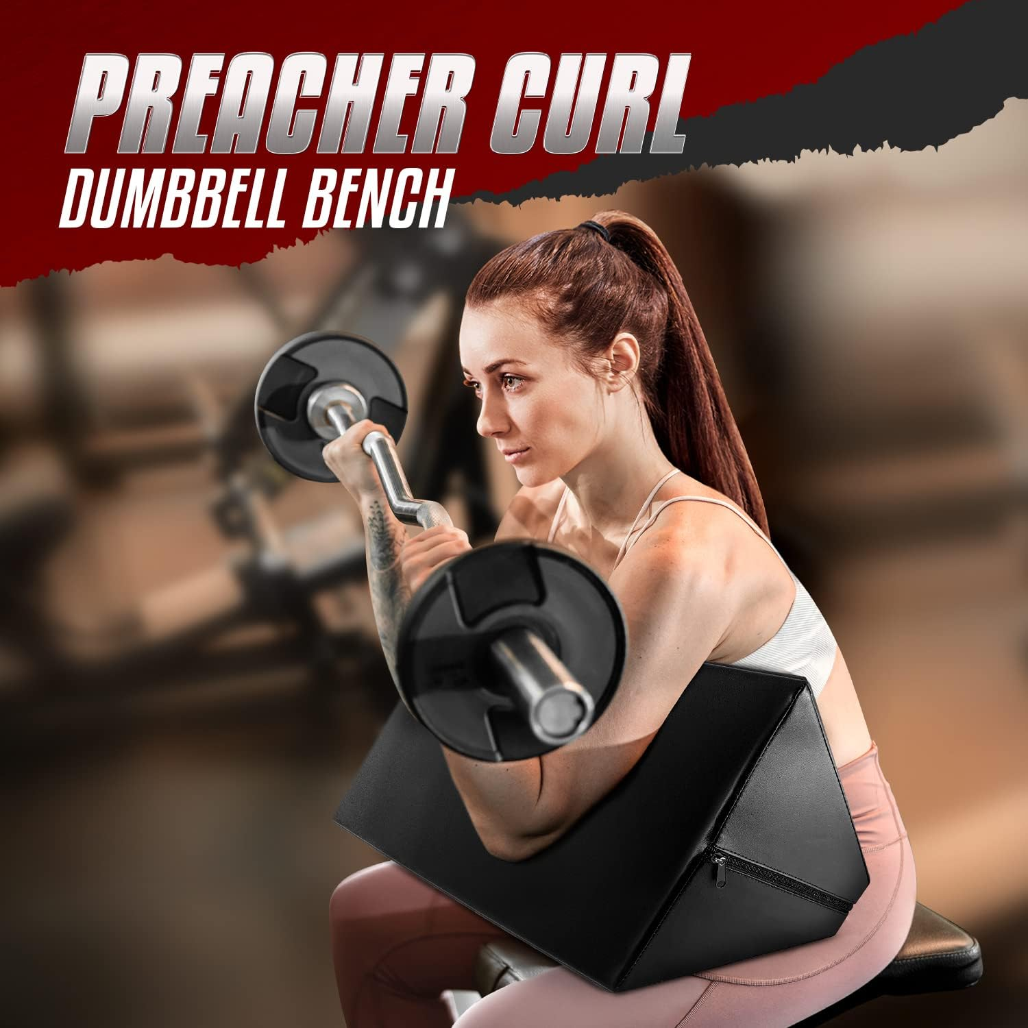 Yes4All Foam - Preacher Curl Pad, Simple Version of Preacher Curl Weight Bench for Arms, Biceps and Triceps, Space-Saving image number 2