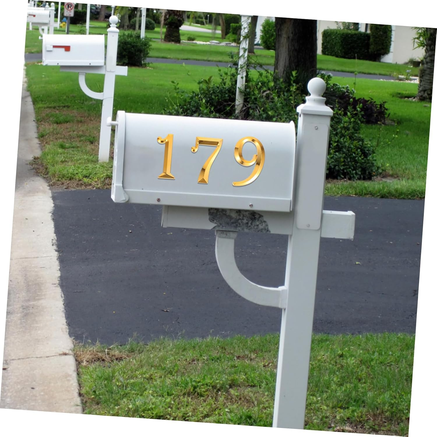 10Pcs Mailbox Numbers Sticker: Die Vinyl Number Decal Self Adhesive Address Signs for Mailbox Signs Window Door Cars Trucks Address image number 5
