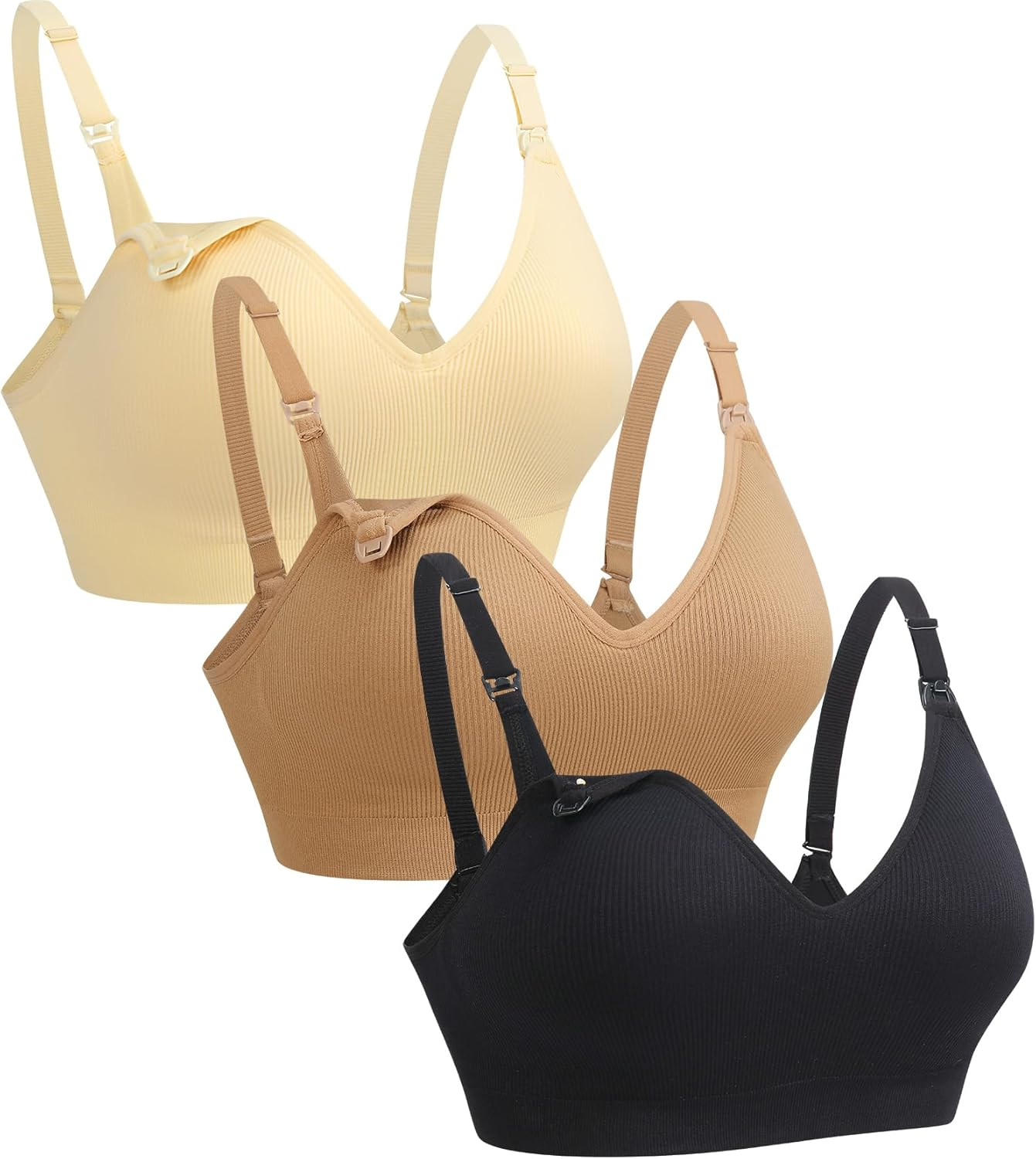 Supportive Nursing Bra for Maternity Breastfeeding Seamless Bralette with Built in Padded for Pregnancy Women