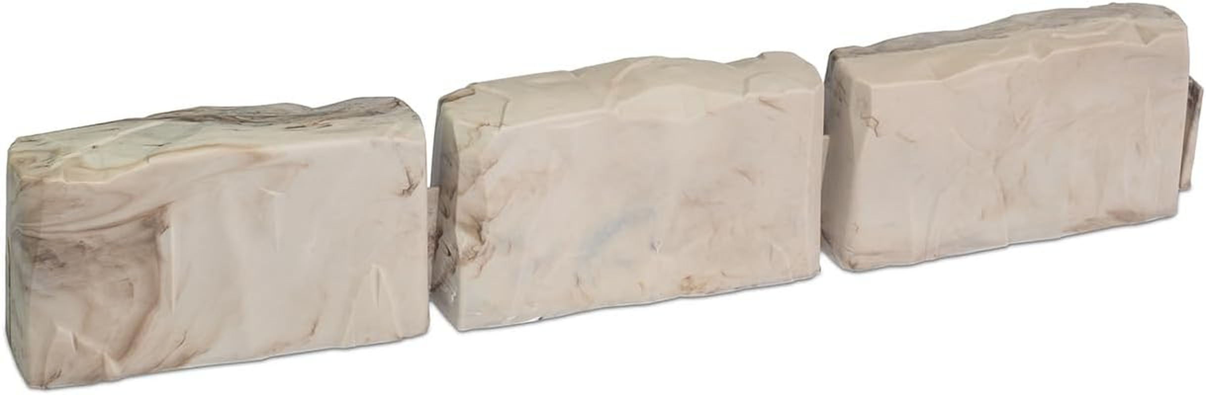 Easyflex No-Dig Landscape Edging with Anchoring Spikes, 2.7 In. Tall Decorative Stone-Look Garden Border, 60 Foot Kit, Brown