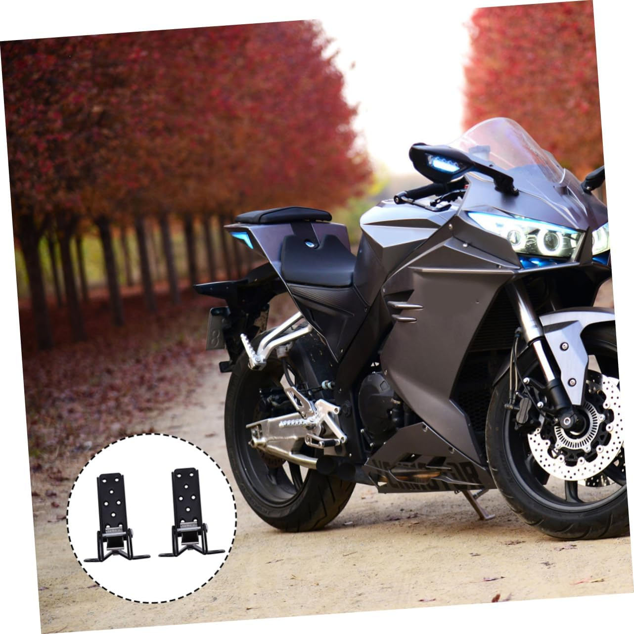 SUPVOX Motorcycle Foldable Foot Pegs Clamp-On Footrest Adjustable Width 25-30Mm Black Pair Fits 24-38Mm Diameter Frame Motorbike Accessories image number 4