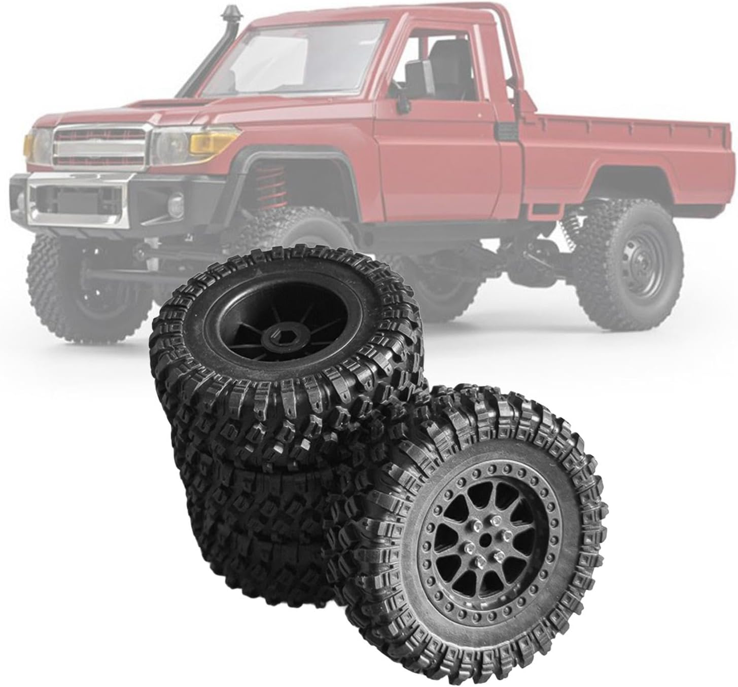 Generic 4 Pieces 1/12 RC Car Tires DIY High Performance Accessory for LC79 MN78 MN82 image number 2