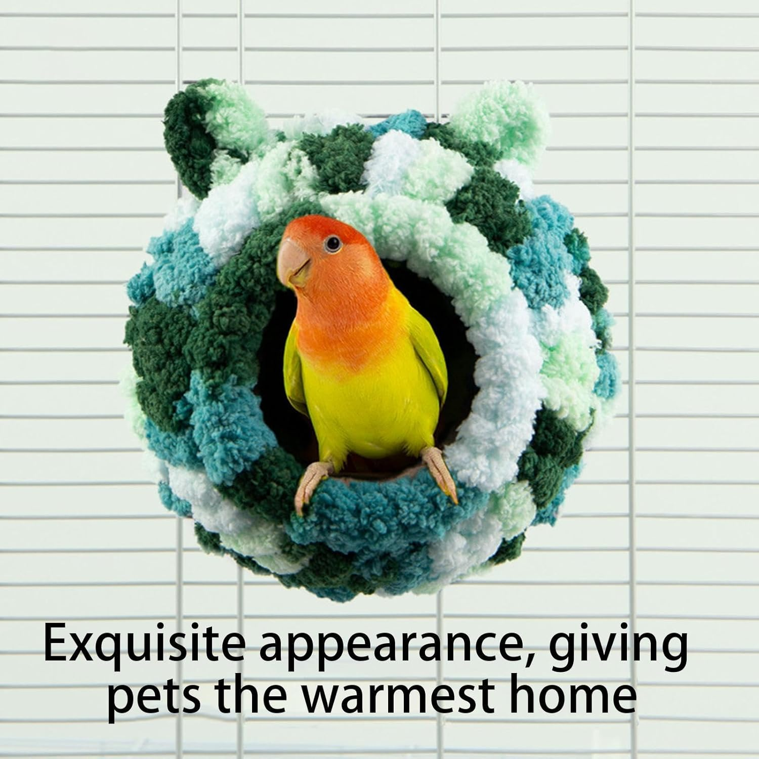 Parakeet Nest for Cage - Multipurpose Small Bird House Bird Sleeping Hut - Breathable Bird Nest House Winter Warm Parrot Nest for Parakeet Conure image number 6