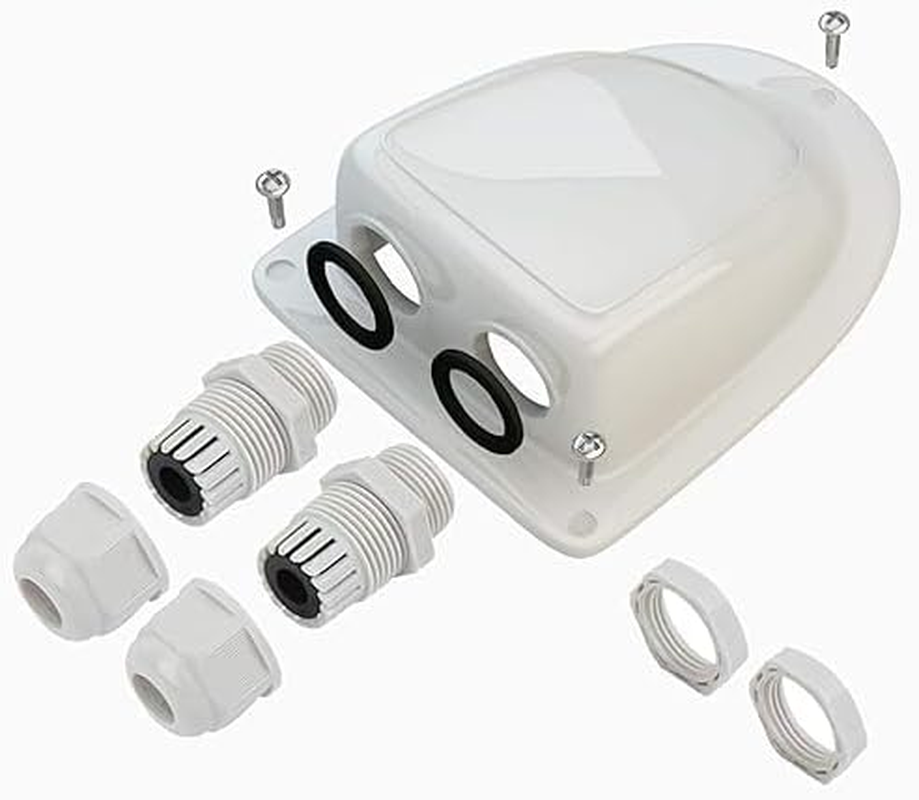 FARLINK ABS Solar Double Cable Entry Gland for All Cable Types 2Mm&sup2; to 6Mm&sup2; for Solar Panels on RV Camper Van Travel Trailer Boat Cabin-White image number 2