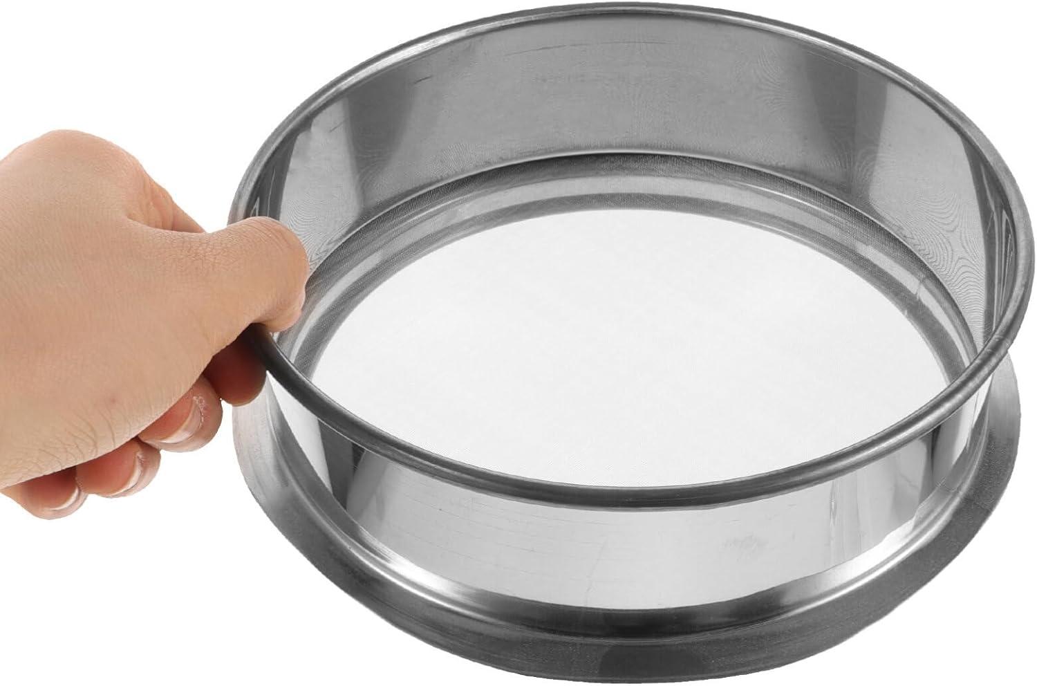 LALAFINA 100 Mesh Drum Sieve 15 Cm Stainless Steel Flour Sifter for Kitchen, Rice, Juice, Food, Pasta, Flour, Baking image number 2