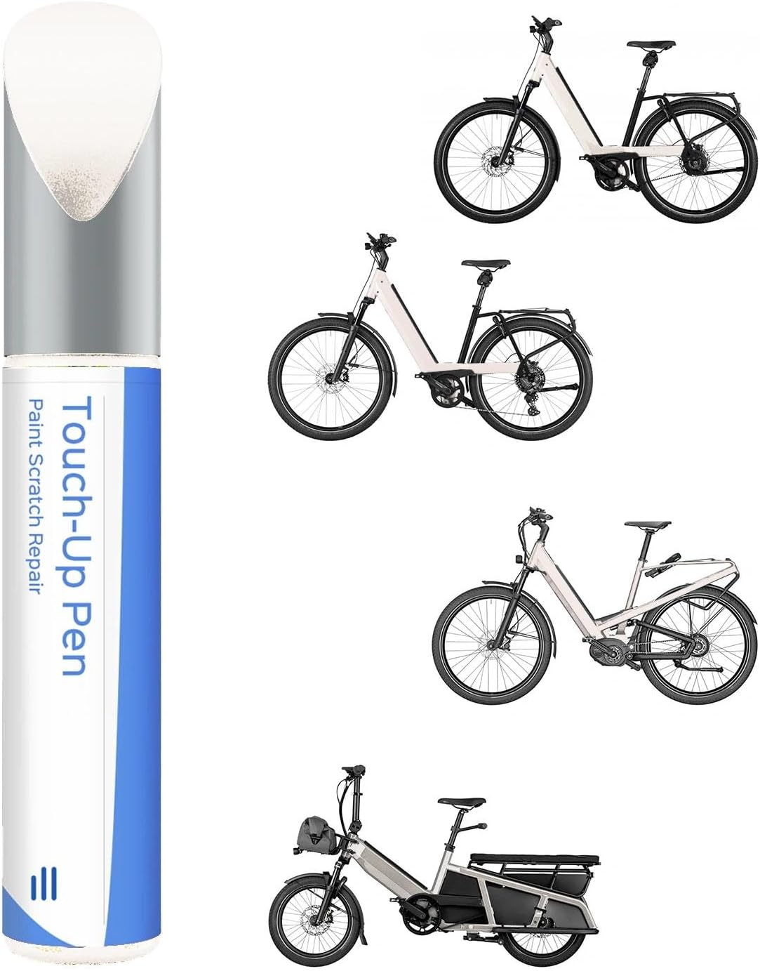 White Bicycle Paint - Touch up Paint for Riese & M&uuml;ller, Use Paint Pen for Metal and Plastic - High Coverage Bicycle Paint