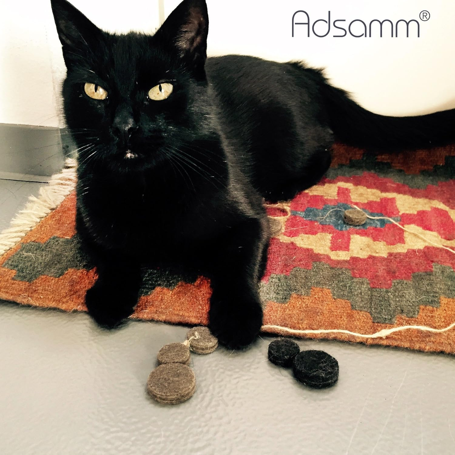 Adsamm&reg; / 10 X Self-Stick Felt Pads / 3.94'' X 3.94'' (100X100 Mm) / White / Square / Felt Thickness of 0.138''(3.5 Mm) / Self-Adhesive Furniture Glides in Top-Quality image number 5