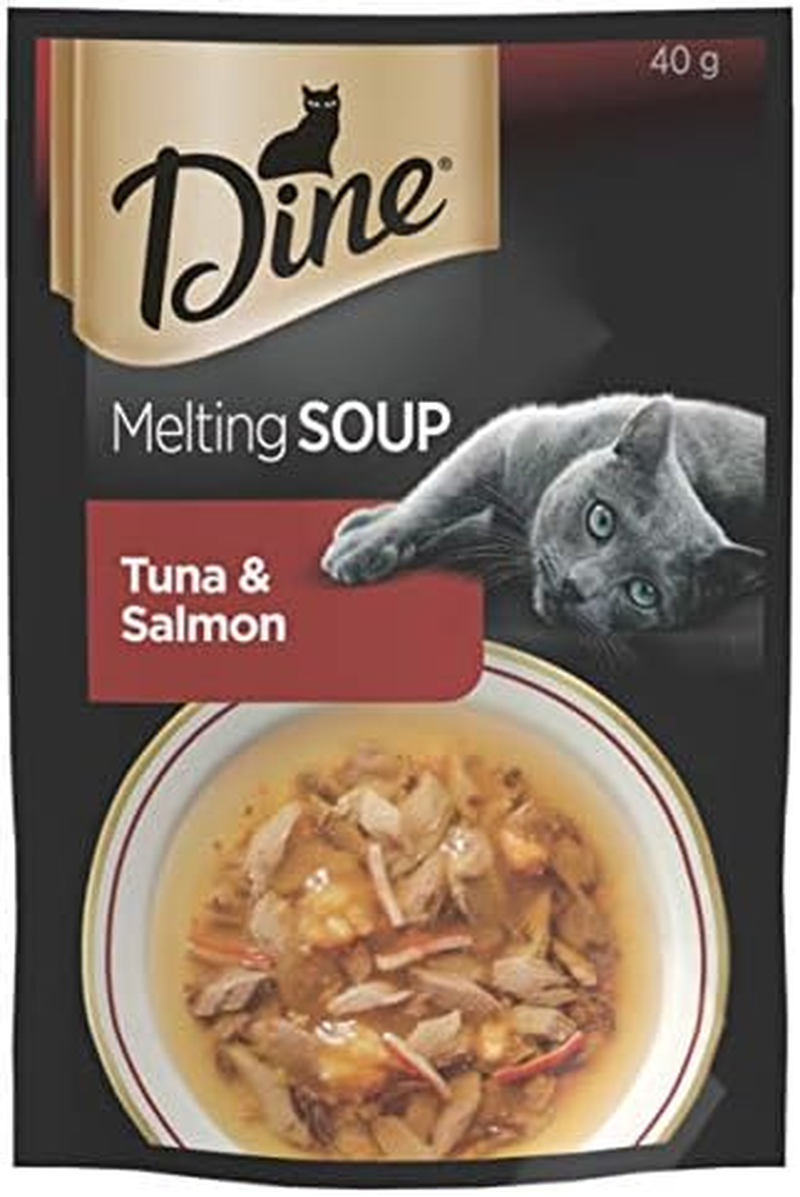 Dine Melting Soup Tuna and Salmon Wet Cat Food, 40 G (Pack of 12)
