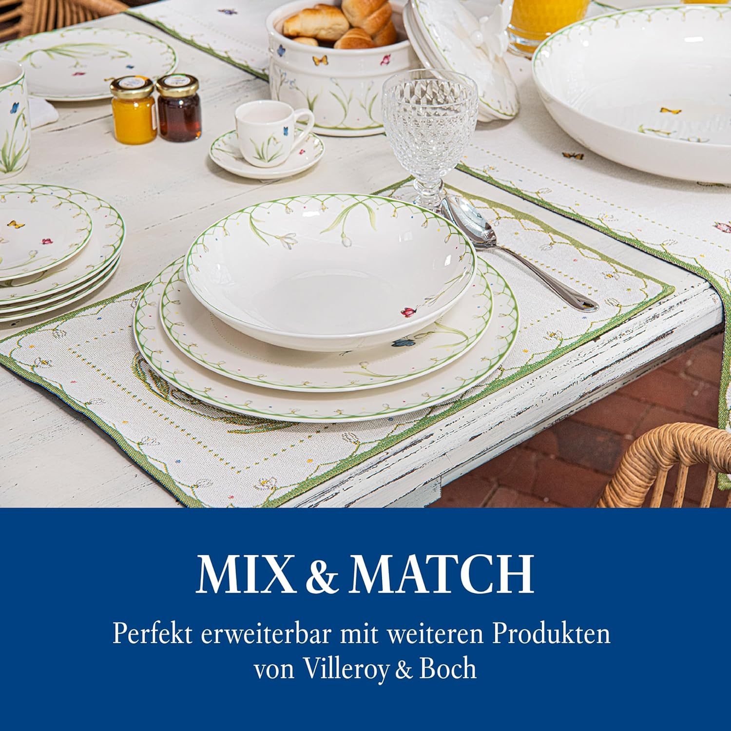 Villeroy & Boch Colourful Spring Dinner Plate (27 Cm), Premium Porcelain, White/Coloured