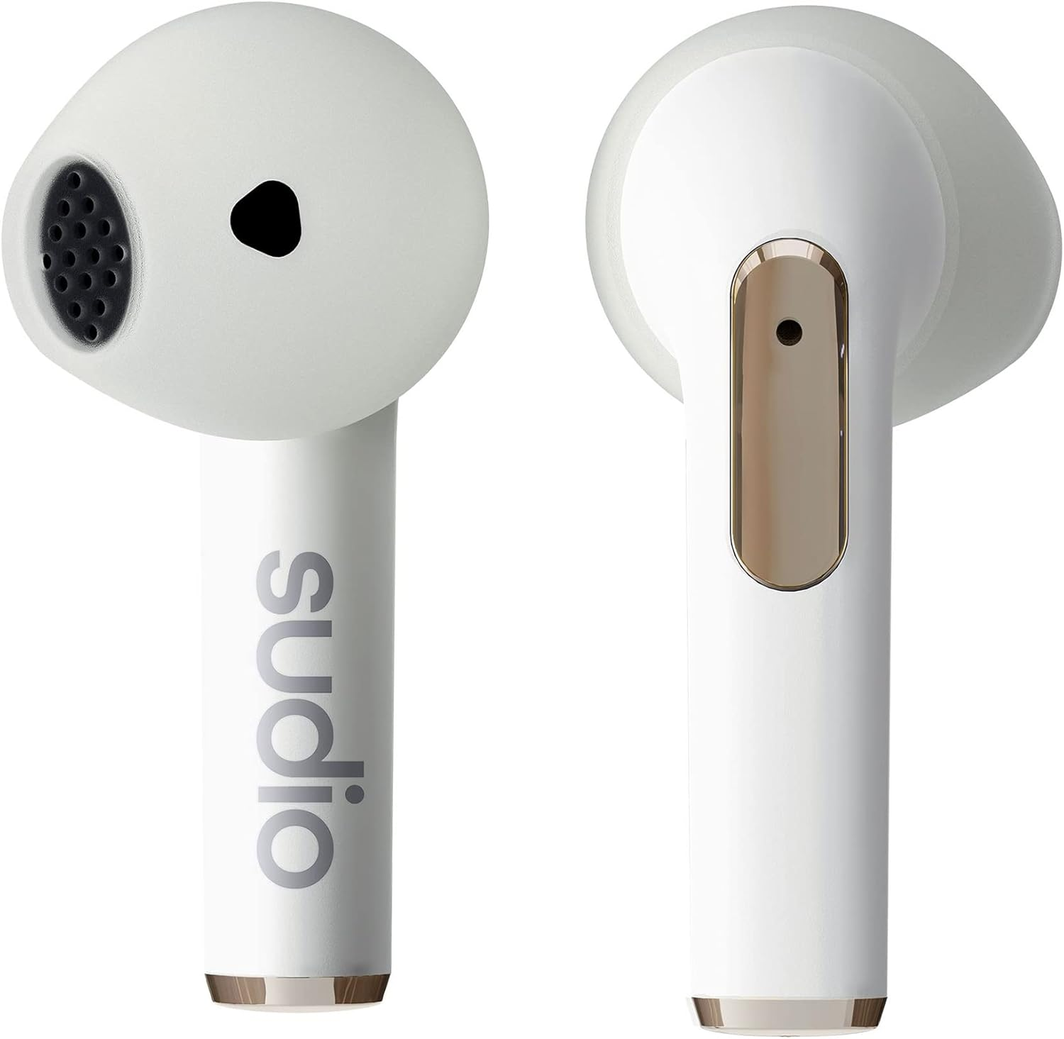 Sudio N2 Snow White - True Wireless Bluetooth Open-Ear Earbuds, Multipoint Connection, Built-In Microphone for Calls, 30 Hours Battery with Charging Case, IPX4 Waterproof, USB-C & Wireless Charging