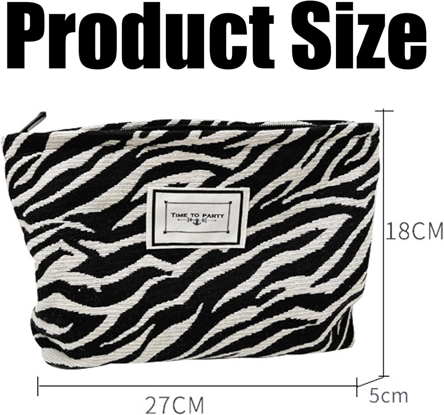 Leopard Print Cosmetic Bag, Canvas Makeup Bags, Multifunctional with Metal Zip, Spacious Cosmetic Bag for Women, Toilet Bag with Zebra Stripes, Pack of 2 image number 5