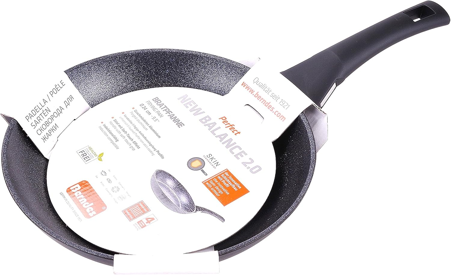 Berndes Balance Enduro Frying Pan 24 Cm Induction Pan Extremely Scratch-Resistant Cast Effect Non-Stick Coating image number 3
