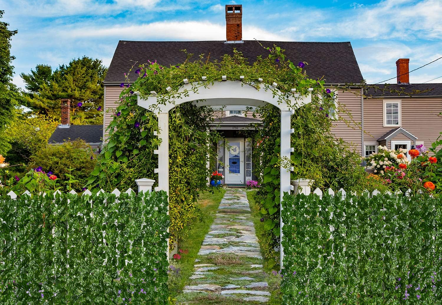 Dearhouse 98.4X39.4In Artificial Ivy Privacy Fence Wall Screen, Artificial Hedges Fence and Faux Ivy Vine Leaf Decoration for Outdoor Garden Decor