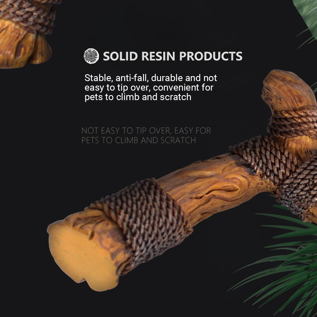 AIMALL Reptile Climbing Branch Decoration &ndash; 9.44In Resin Tree Limb for Lizards, Terrariums, Amphibians, Rainforest Landscaping with Textured Grip & Stable Base image number 1