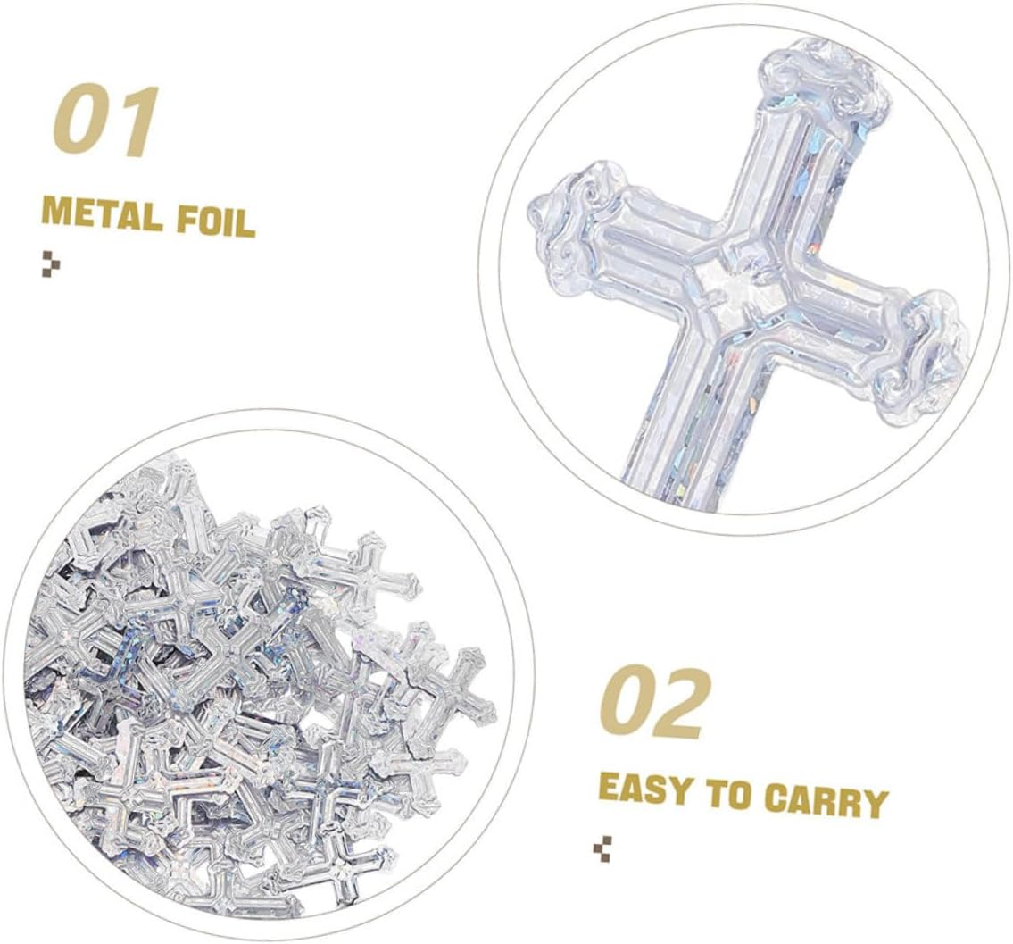 Sparkly Cross Confetti for Christening Decorations Baptism and Religious Ceremonies Colorful Metallic Table Scatter with for Elegant Festive Atmosphere and Easy Cleanup image number 6