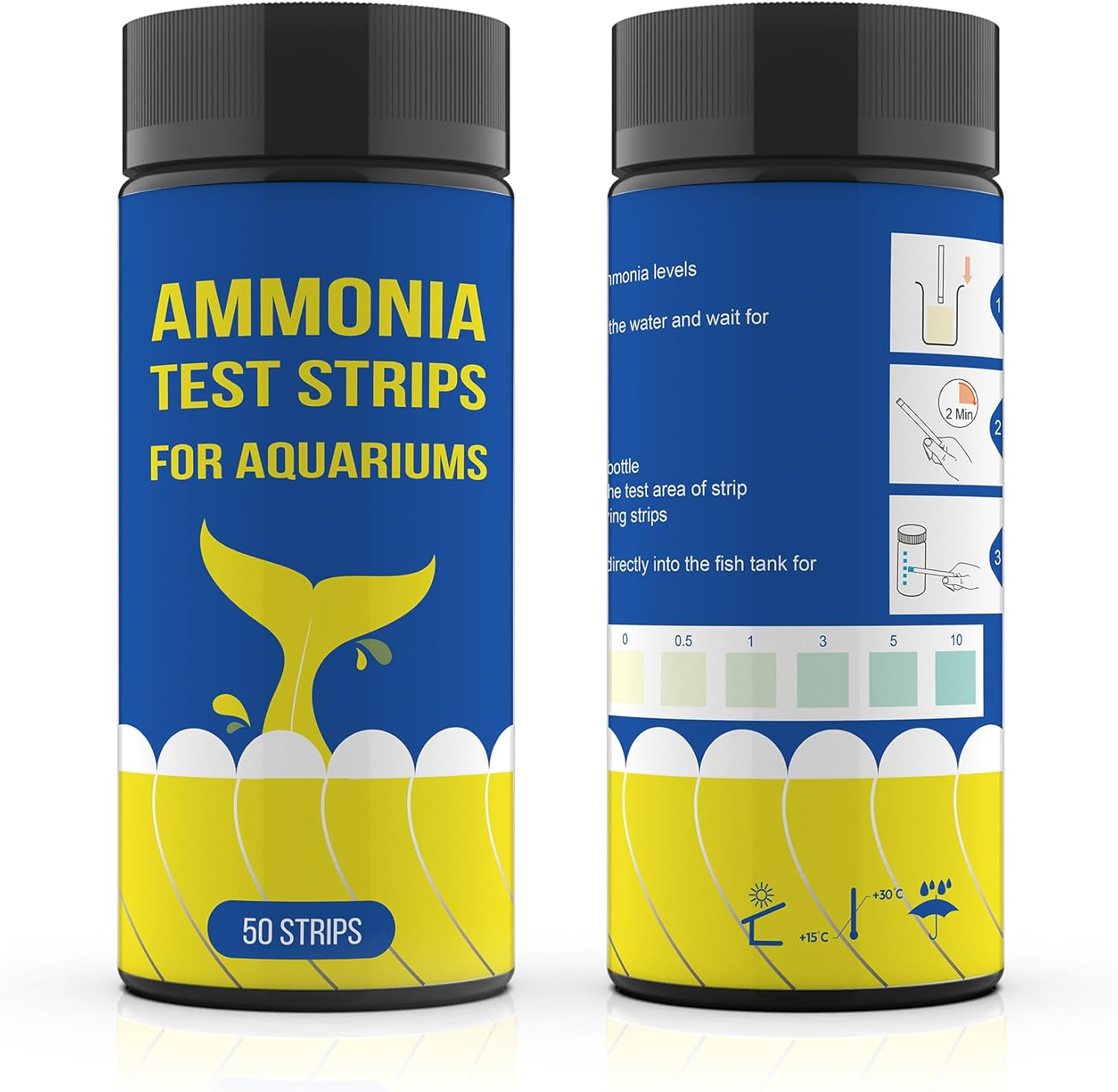 KONLREMA Ammonia Test Strips for Fish Tank - 50 Aquarium Test Kit, Saltwater & Freshwater Aquarium Test Kit, Accurate Aquarium Water Test Kit for Fish Tank, Breeding Farms, Aquarium image number 3