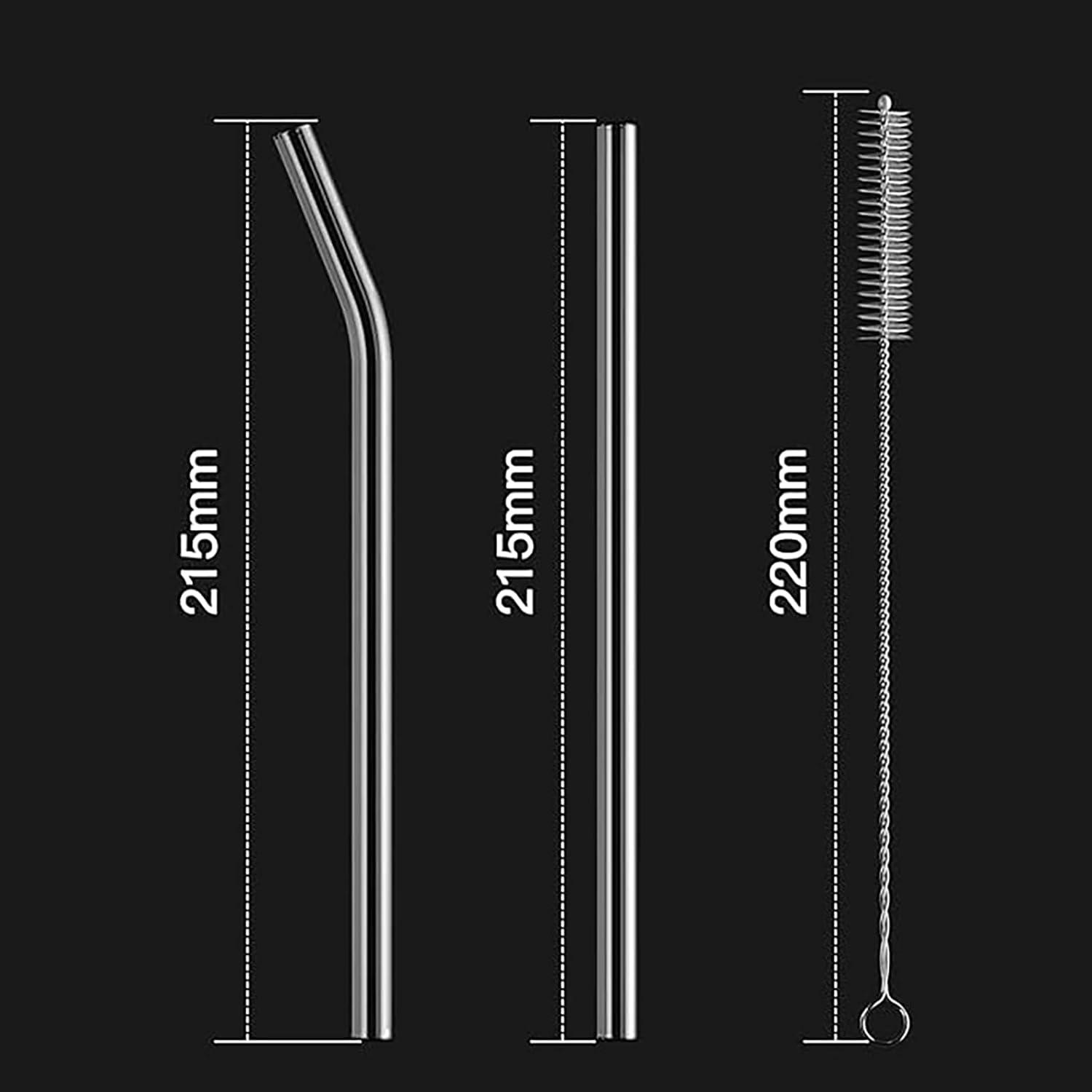 XBOGO Reusable Glass Straws Set, Clear Glass Drinking Straws,Perfect for Smoothies, Milkshakes, Juice, Tea (16) image number 2