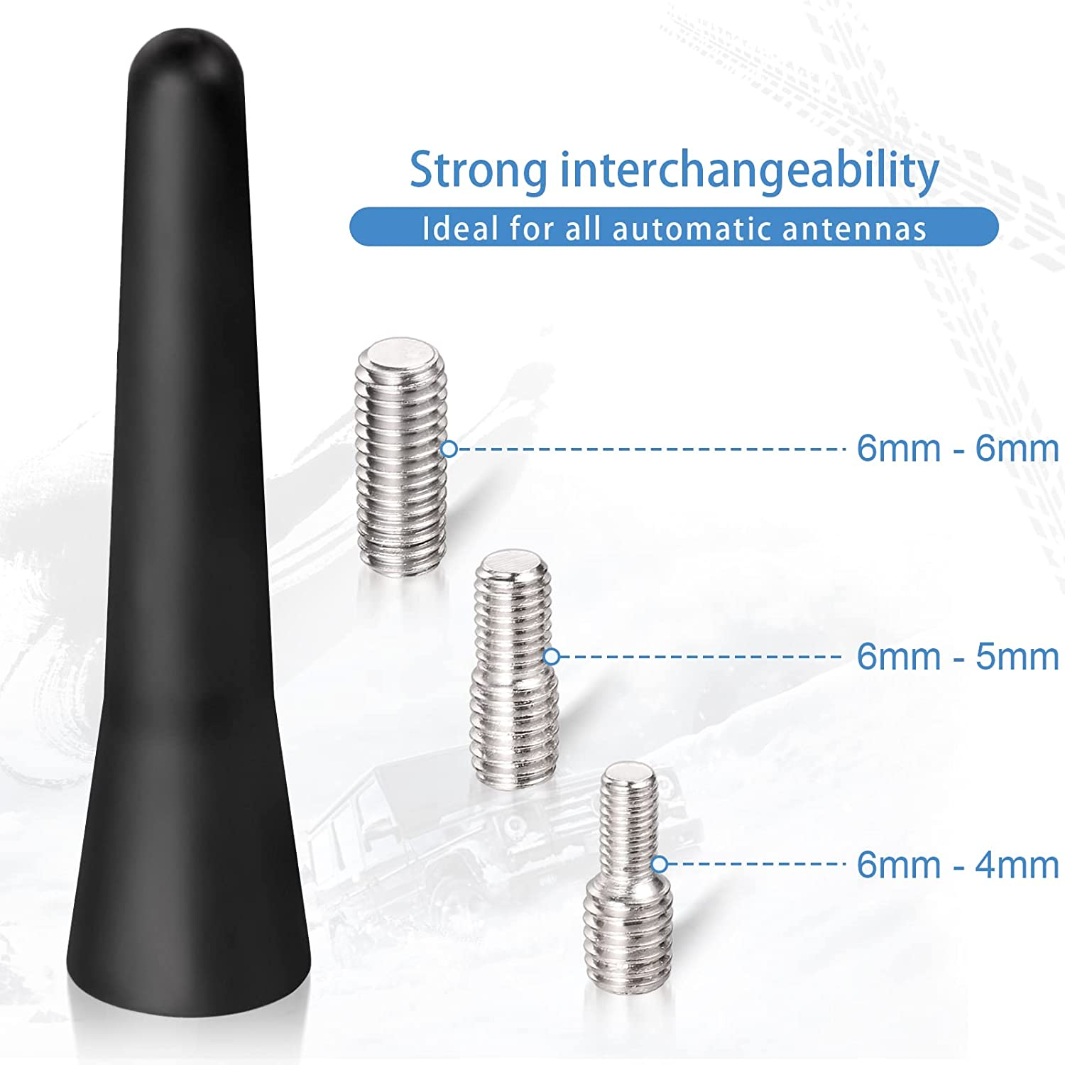 Bingfu 6.5Cm FM DAB Aerial Antenna - Mini Roof Radio Antenna with Strong FM/AM/DAB Receiving Function image number 1