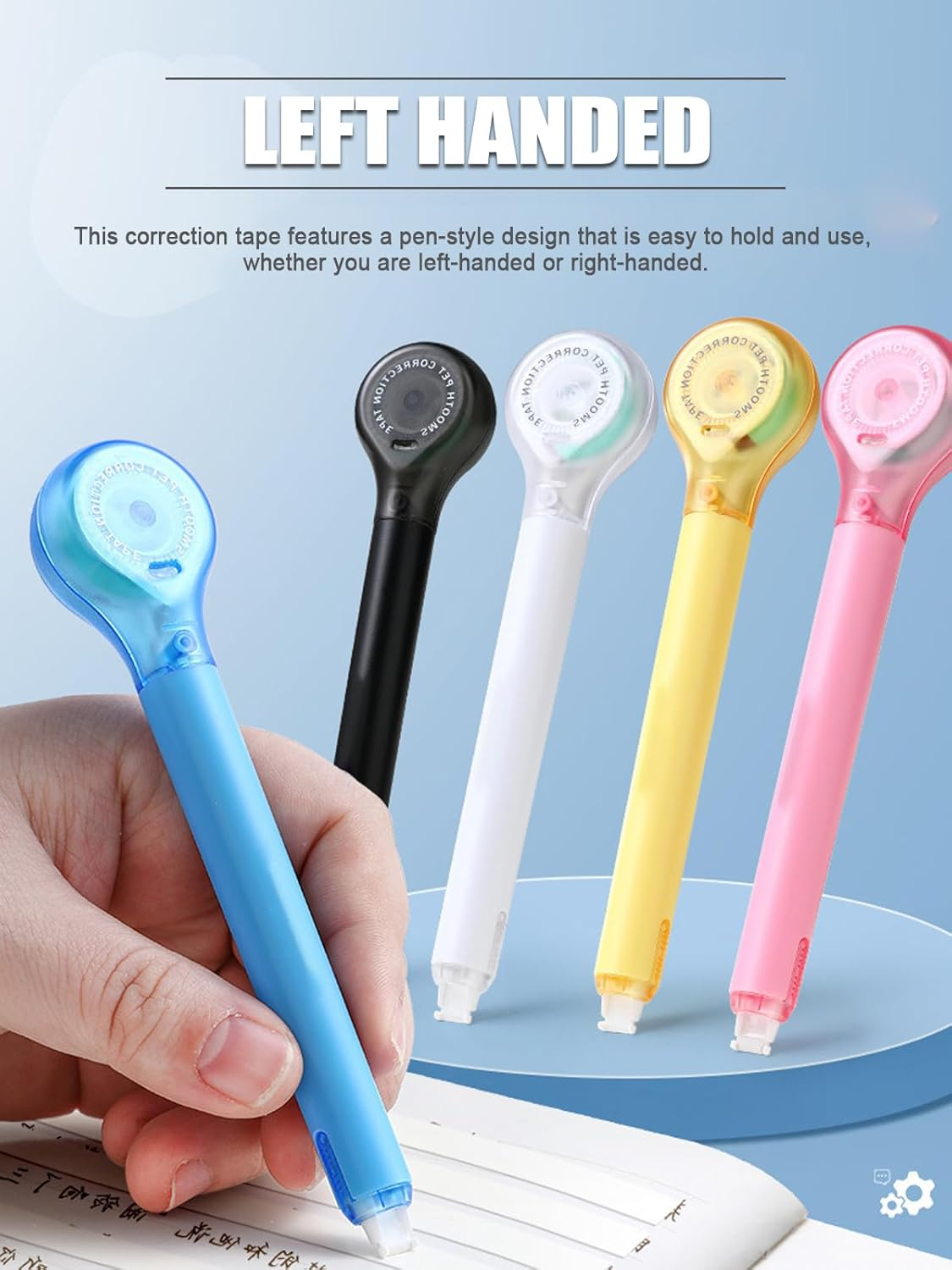 5Pcs Correction Tape Pen, White, 1/5" X 236", Push-Pull Protectiv image number 4