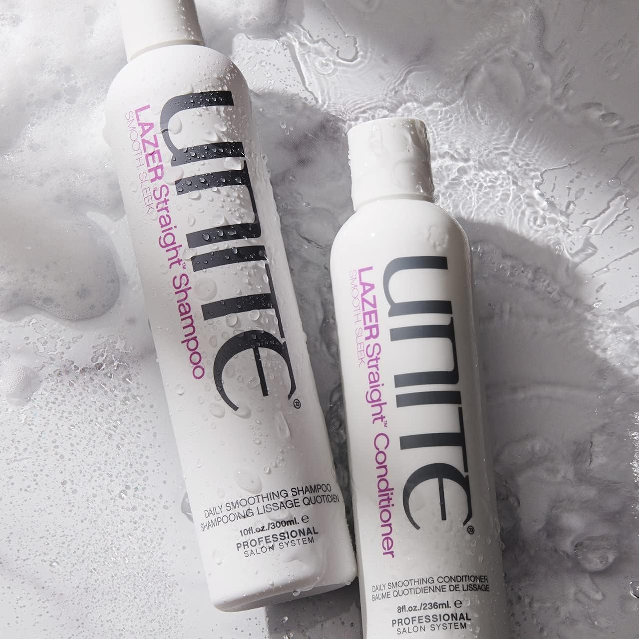 UNITE Hair &ndash; LAZER Straight Shampoo &ndash; Smoothing &ndash; Cleanses, Softens, Shine, Tames Frizz/Curls, 1L