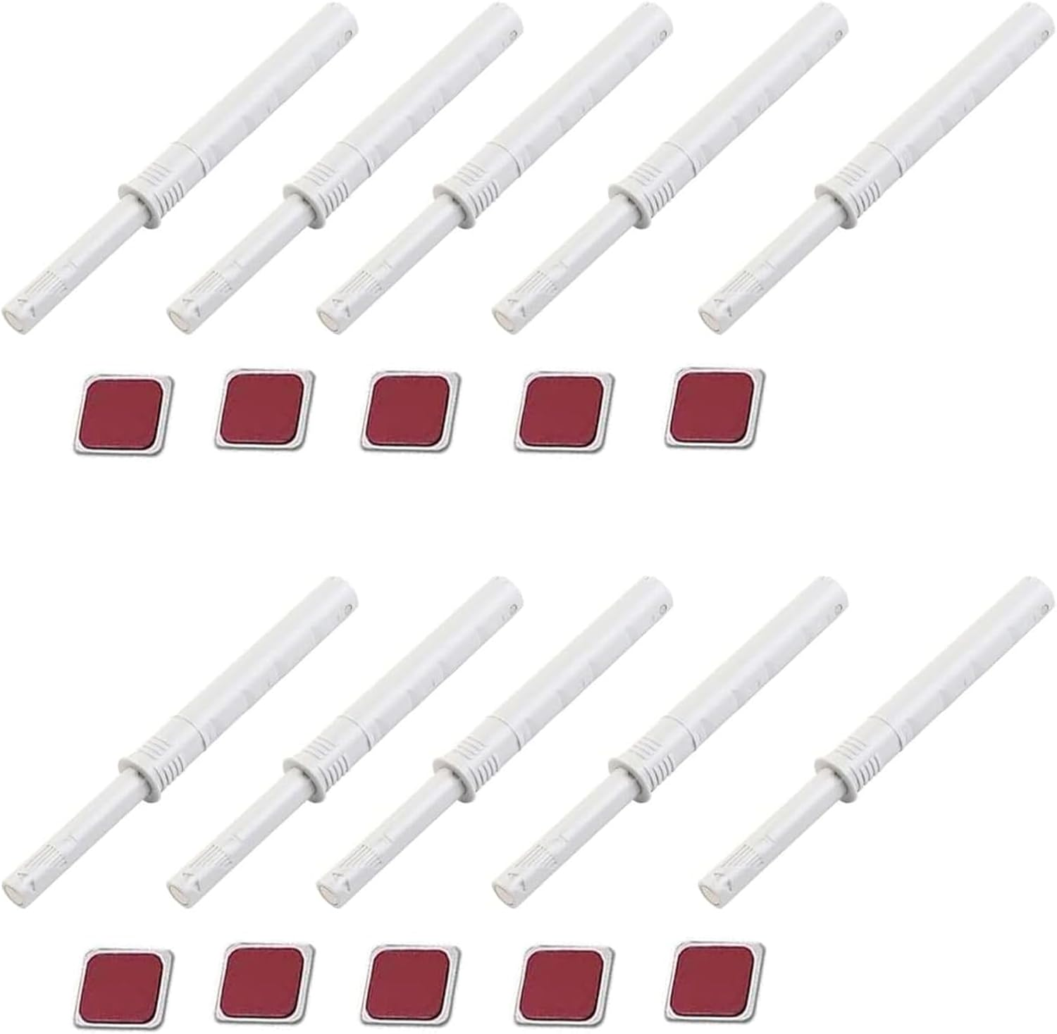 10 Pack Hidden Magnetic Push Open Latches, Push to Open Door Latch for Loose Cabinet Doors, Damper Buffer Push for Closet, Cupboard, Wine, Cabinet, Drawer Sliding Door - White