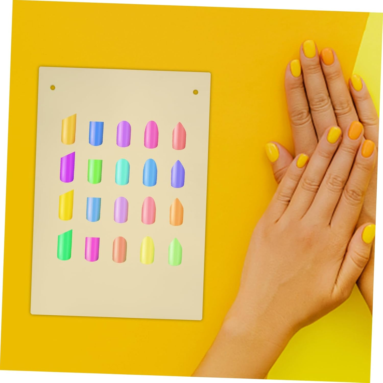 TOVINANNA 2Pcs Nail Design Training Tools Acrylic Nail Art Display Board Holder for Salon Personal Use