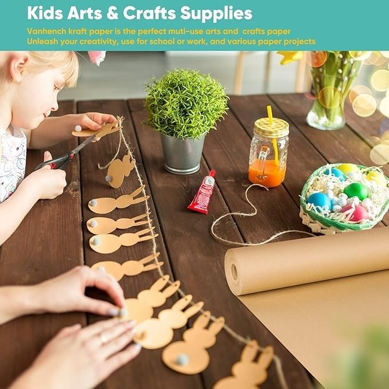 Brown Packing Paper,Art Craft,Kraft Roll for Moving Boxes Supplies,Gift Wrapping Bouquet Flower Paper,Poster Bulletin Board Paper,Arts and Crafts (30Cm*10M) image number 6