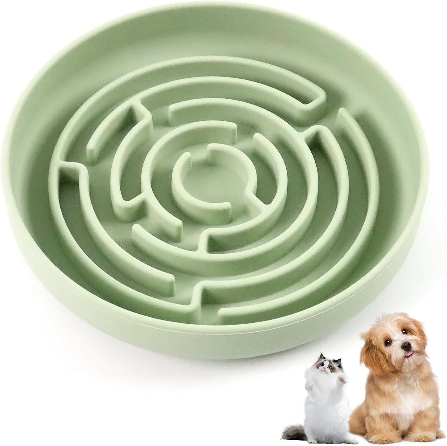 Anti-Sling Dog Bowl, anti Slinging Bowl Dogs, anti Sling Bowl Cat, anti Slinging Bowl Cat, Sling Bowl Dogs, Slow Feeder Dog, anti Slinging Bowl, Cat (Matcha Green)