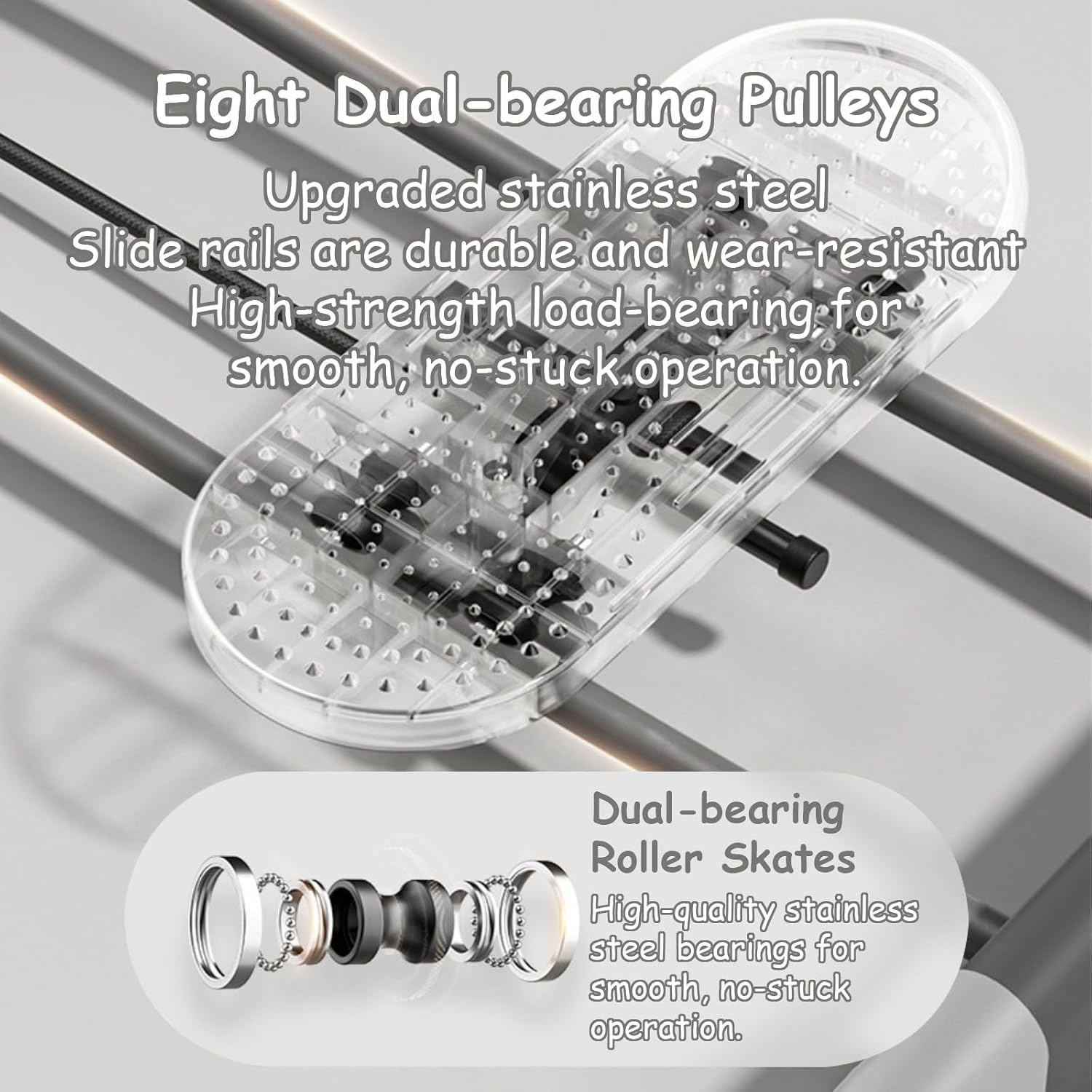 Thigh Strength Trainer, Ski Machine for Home Fitness, Legs Workout Machine with Silent Sliding & Foldable Design, Hip Shaper Trainer for Inner Thighs, Butt & Core image number 2