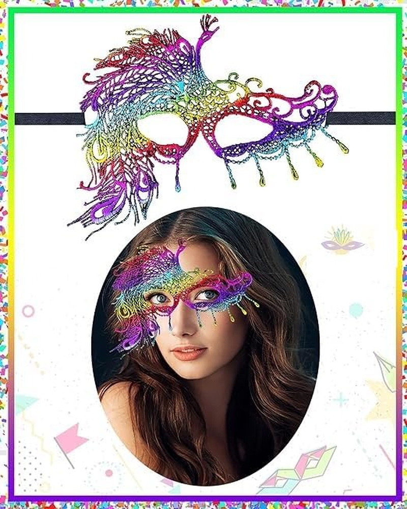 Mardi Gras Masquerade Mask Lace Masquerade Mask for Women Mardi Gras Halloween Party Supplies Mask image number 3