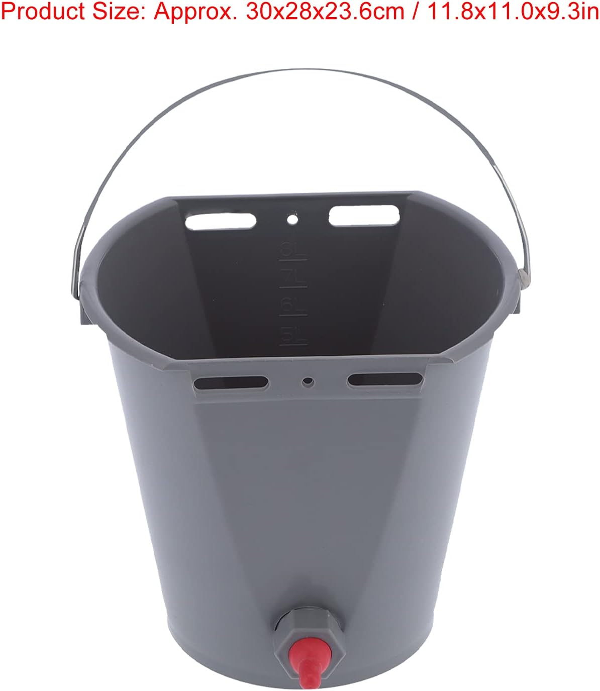 Calf Feed Bucket, Large Capacity Animal Feeder 8L Plastic Feed Pail with Nipple Check Valve for Cattle Sheep Livestock Farm Use (For Sheep) image number 5