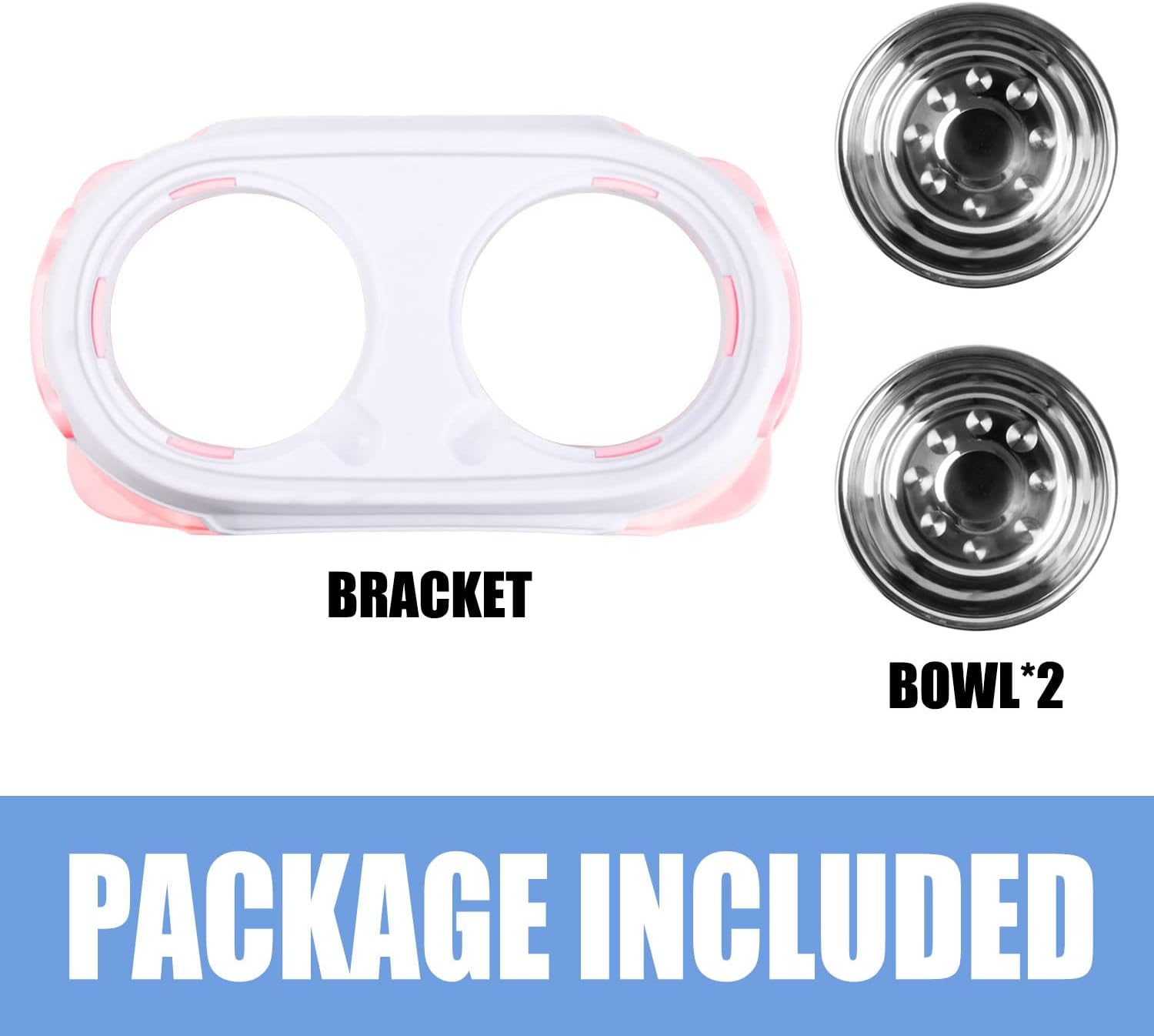 Dual Elevated Raised Pet Dog Puppy Feeder Bowl Stainless Steel Food Water Stand