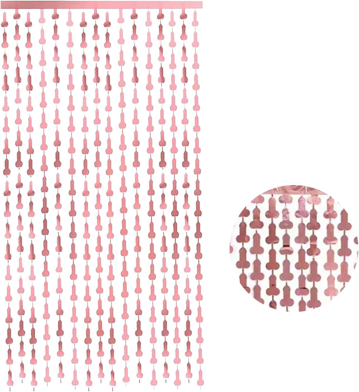 2 Pcs Decorations Rose Gold Fringe Curtains Background for Bachelorette Party,Wedding,Holiday Decorations Rose Gold Backdrop,Party Rose Gold Backdrop(3.2 Ft X 6.6 Ft)(Rose Gold) image number 2