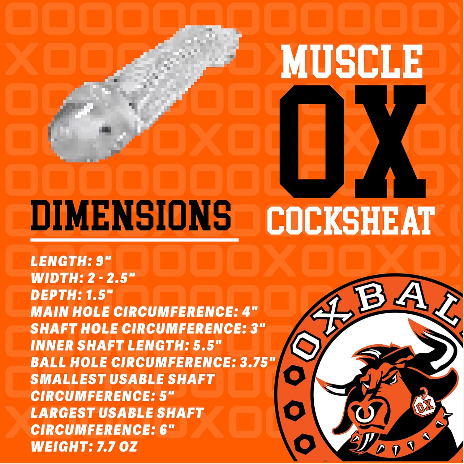 Oxballs Muscle Cocksheath, Clear, 308 Gram