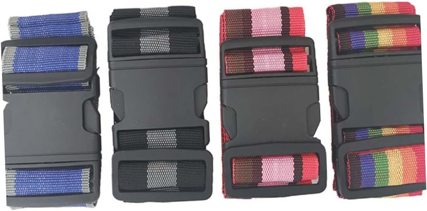 GLEAVI 4Pcs Rainbow Luggage Straps Sturdy Buckle for Suitcases and Bags Colorful Travel Packing Straps for Secure Bundling image number 4