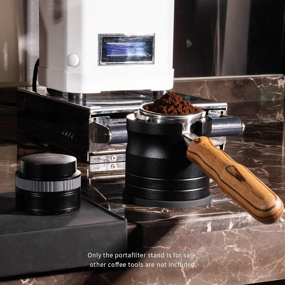 Watchget Coffee Portafilter Holder, Espresso Tamping Station Aluminum Alloy Espresso Tamper Stand for Most 58Mm Coffee Portafilters with Non-Slip Base image number 2