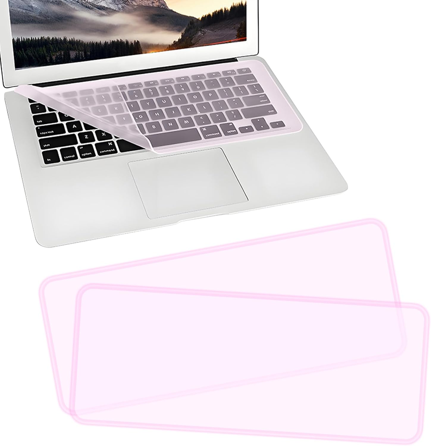 EKIND 2 Sheets Universal Waterproof and Dustproof Keyboard Cover for 15-17 Inch Laptops, with Keypad Keyboard Cover Size (L:14.17" X W:5.08"), Ultra Thin Silicone Skin Protector (Transparent)