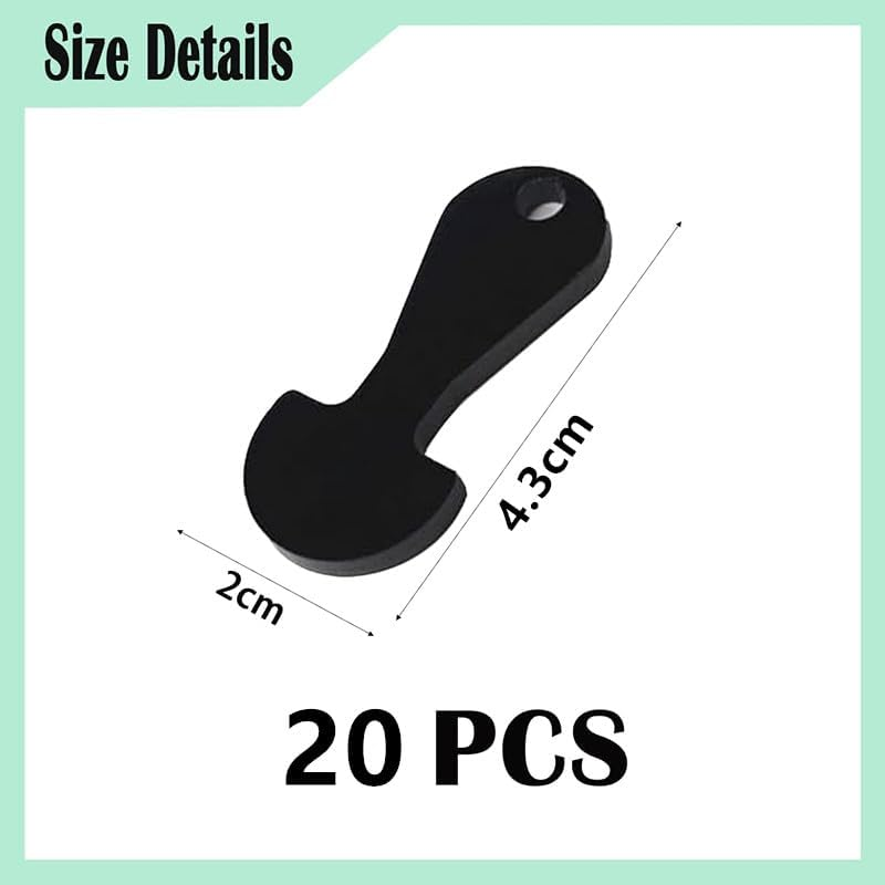 20 Pcs Shopping Trolley Release Key, Black Shopping Trolley Tokens Key, Shopping Trolley Release Key Shopping Trolley Remover Shopping Coin Key Release Key for Meters, Change or Grocery Shopping Cart image number 6