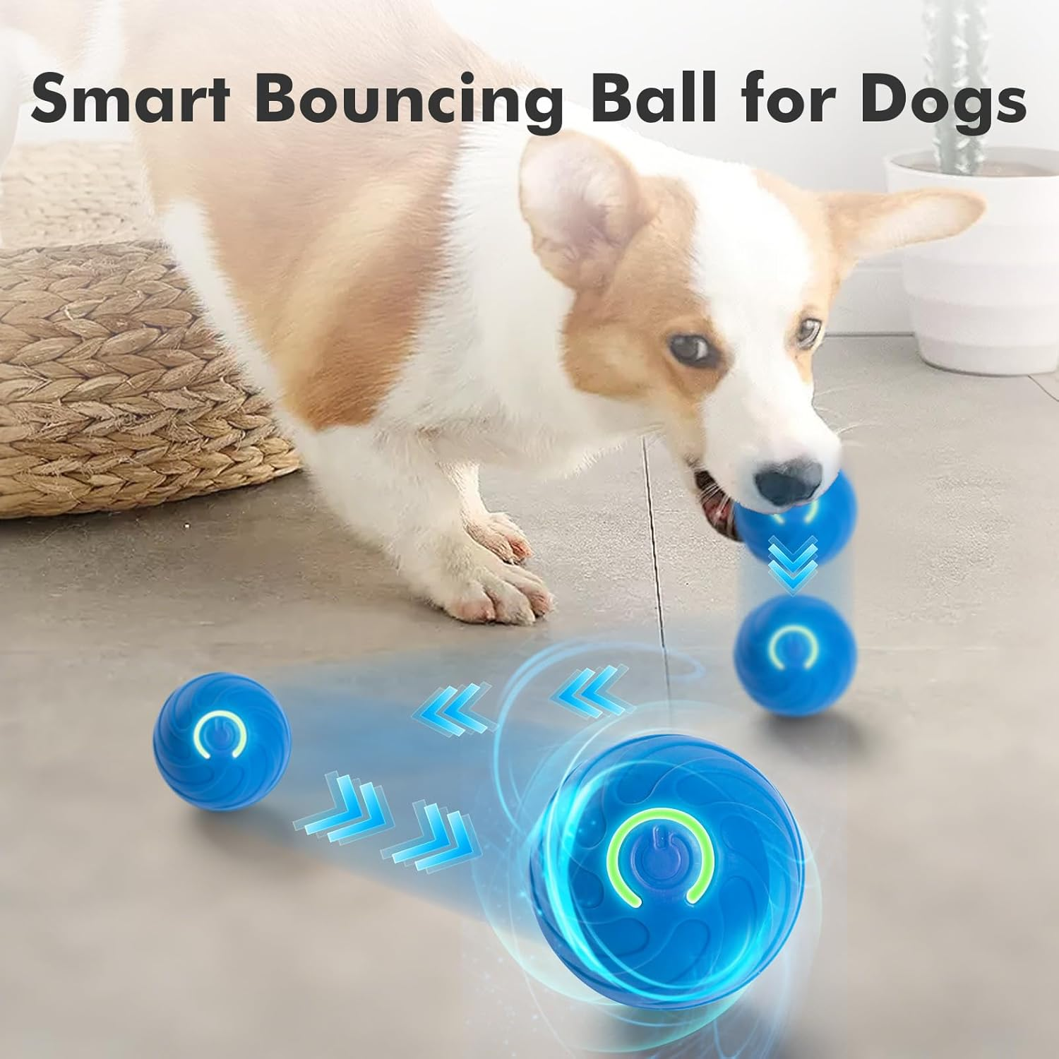 Interactive Dog Toy Ball for Indoor, Automatically Moving, Bouncing Ball Toy, USB-C Rechargeable (Orange) image number 2