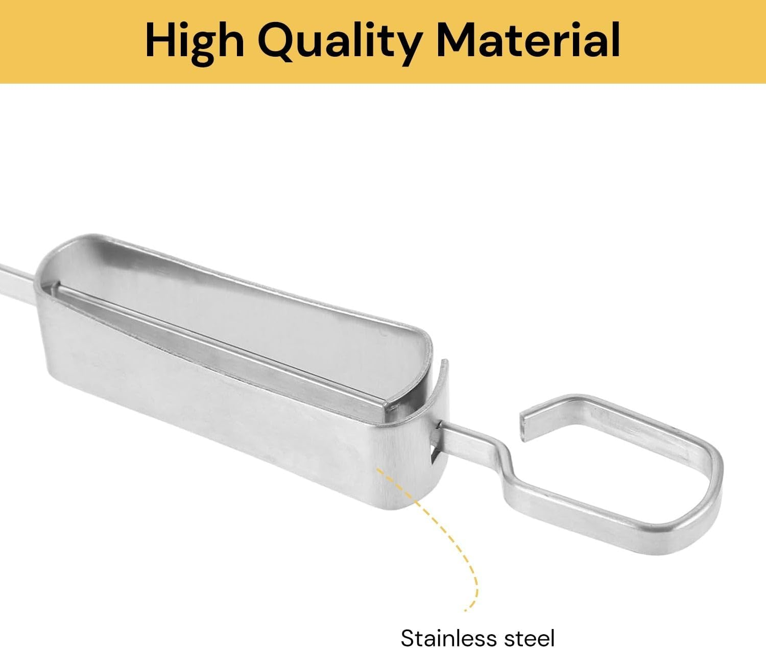 EZONEDEAL Reusable BBQ Skewers for Grilling, Grill Skewers, Shish Kabob Skewers with Push Bar, 15 Inch Stainless Steel BBQ, Metal Sliding Handle for Meat Shrimp Chicken Vegetable Grilling 2PCS image number 6