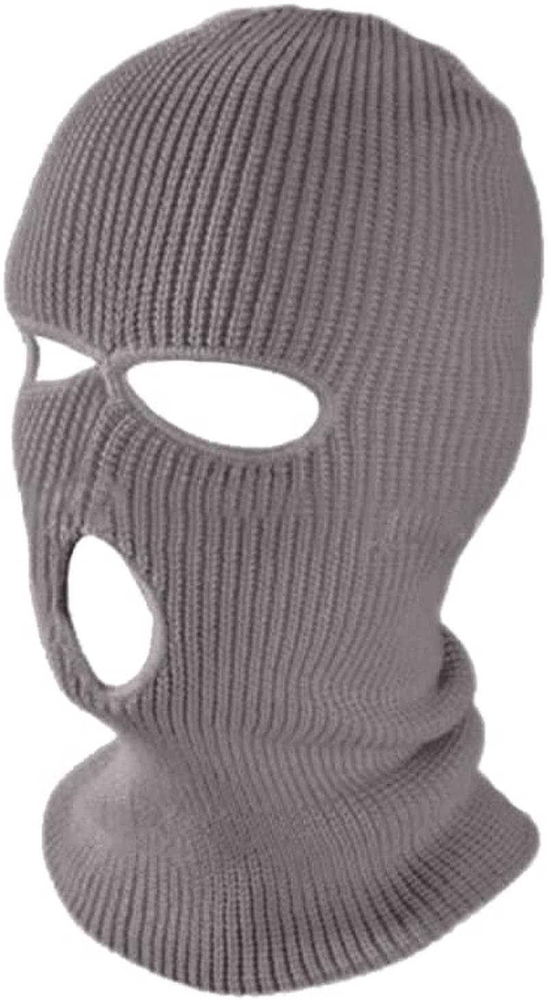 TOPTIE 3 Hole Balaclava, Double Knitted Windproof Breathable Balaclava for Men Women Knit Hat