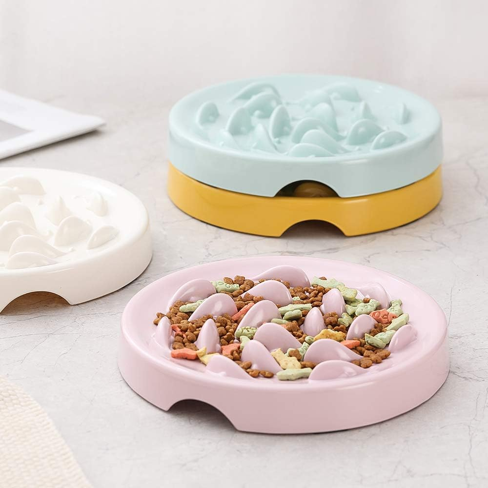 Slow Feeder Cat Bowl,Melamine Fun Interactive Feeder Bloat Stop Puzzle Cat Bowl Preventing Feeder anti Gulping Healthy Eating Diet Pet Dog Slow Feeding Bowls against Bloat, Indigestion and Obesity image number 3
