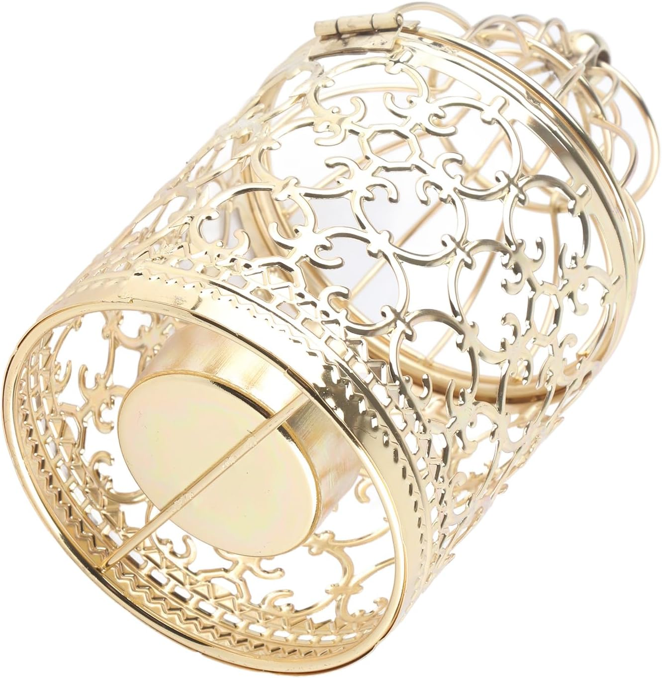 Candle Holder Vintage Iron Birdcage Lantern Candlestick for Home Events Weddings Decorations 14.8 X 7.8Cm (A Type Gold)