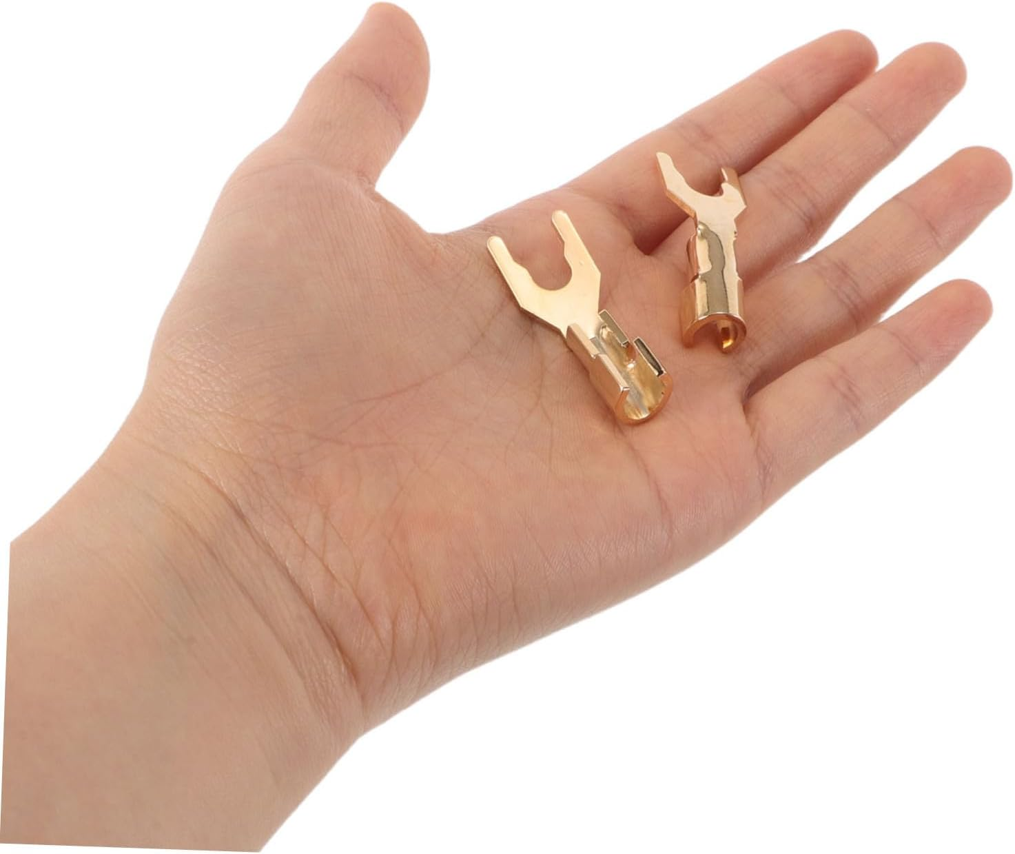 2Pcs Hifi Plated Speaker Spade Connectors Y Fork Audio Wire Plugs for Home Theater Signal Transmission with Broad Compatibility for Speakers and Recording Studios