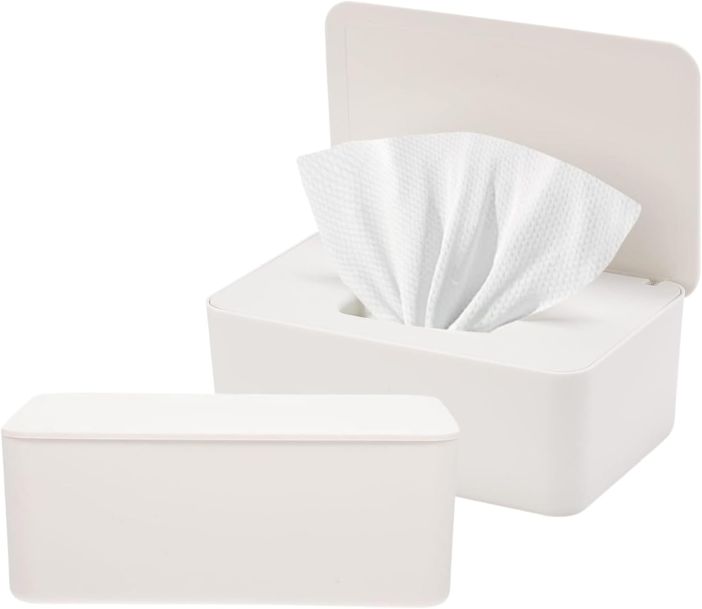 NVAZIOP Wipes Dispenser, Dustproof Wet Tissue Box Baby Wipe Holder Large Capacity Wipes/Tissue Case with Moisture Seal Secure Lid for Home, Office (1Pack Gray)