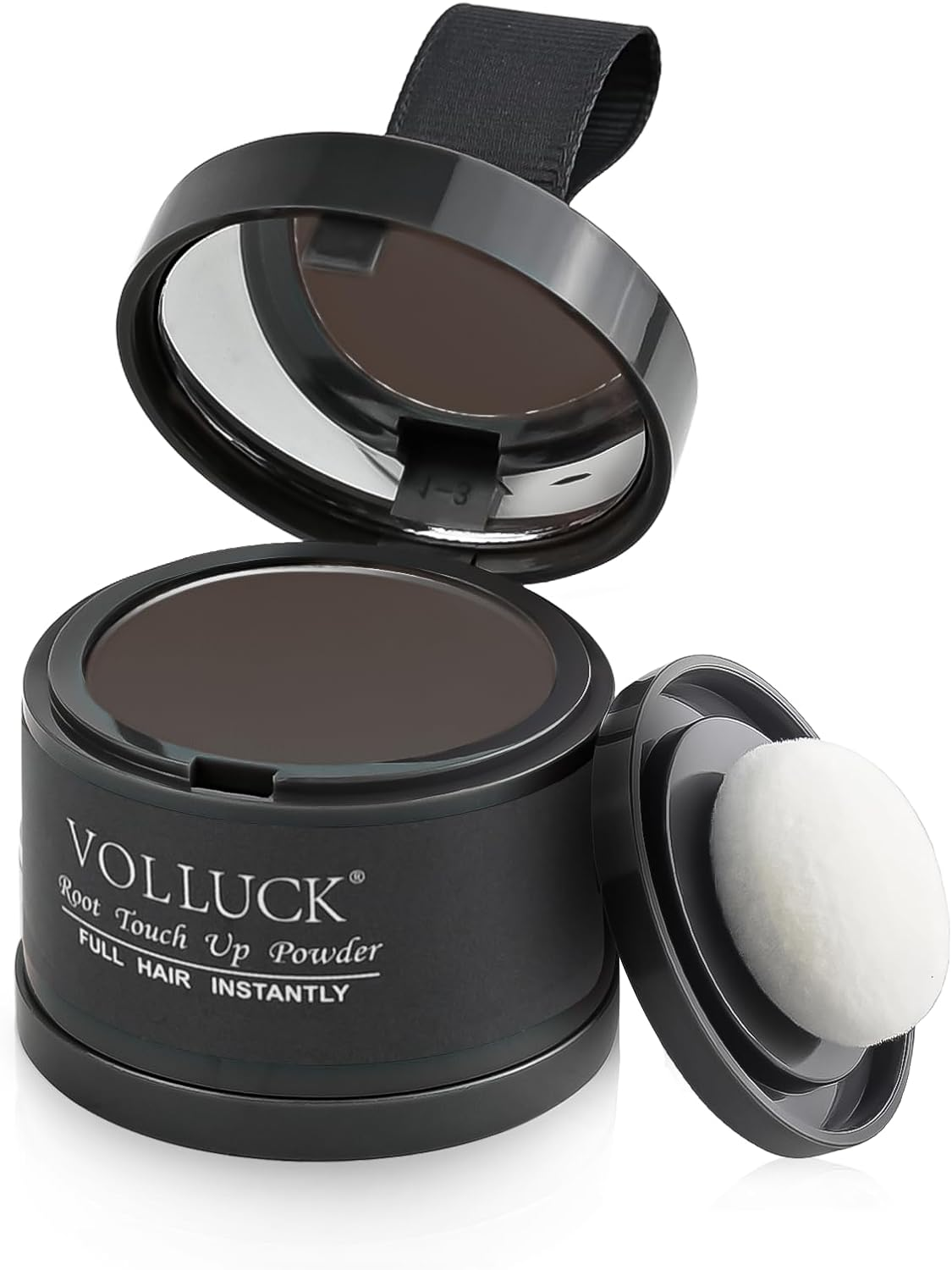 VOLLUCK Root Touch up Powder, Instant Hairline Powder for Thinning Areas and Gray Hair Coverage, Natural and Non-Greasy Root Cover up for Women and Men (Brown, 0.14 Ounce)