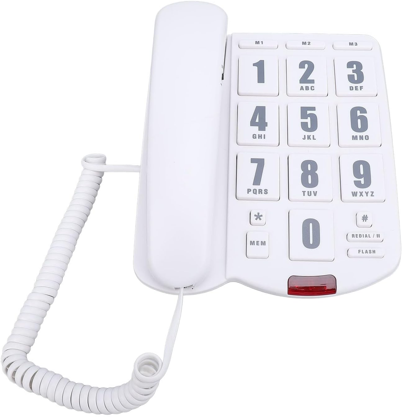 Corded Home Phone, Corded Phone with Speakerphone, Big Button Phone for Seniors, Volume Adjustable Corded Landline Telephone for Home Office (White) image number 5